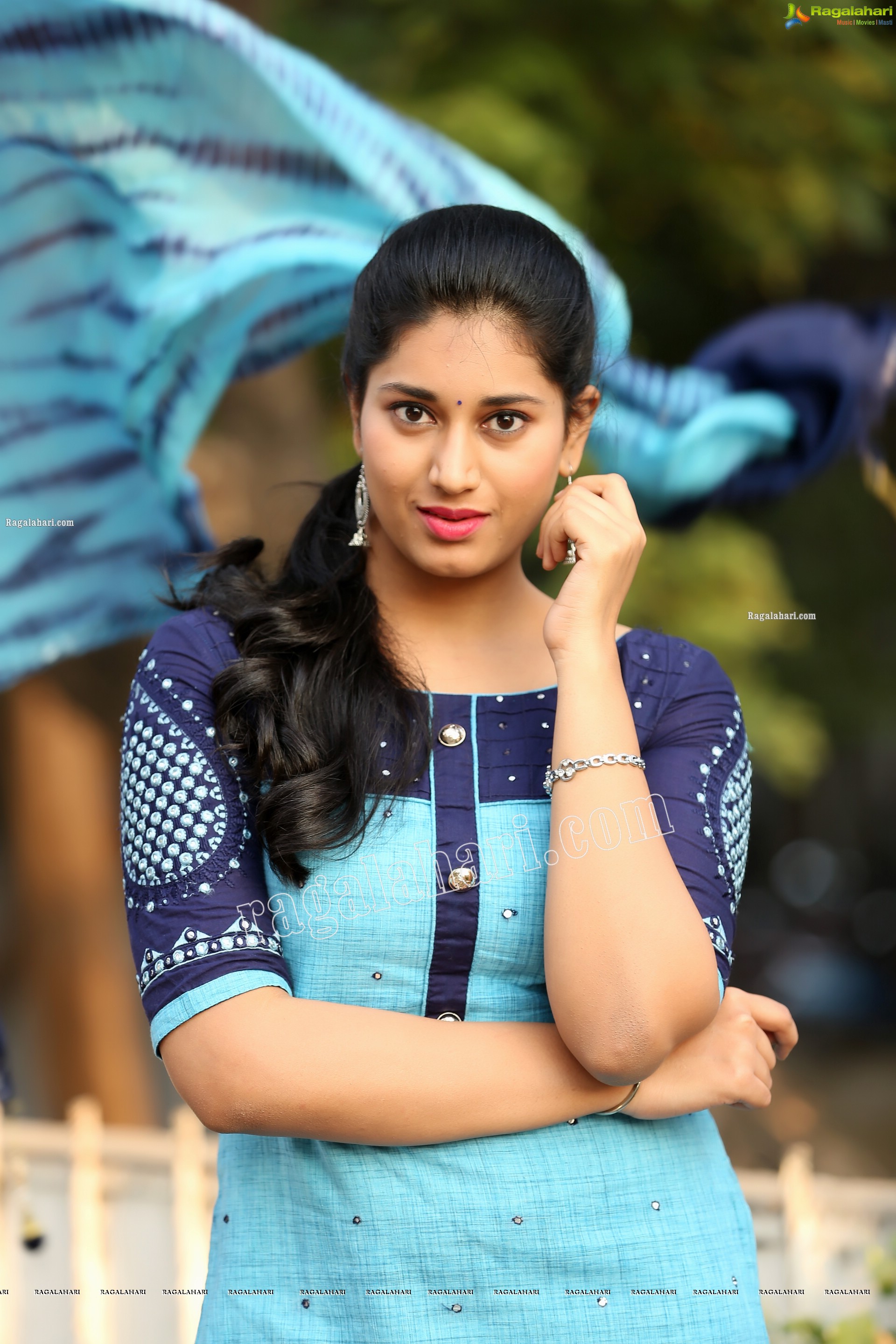 Akhila Ram in Blue Churidar, Exclusive Photo Shoot