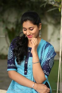 Akhila Ram in Blue Churidar Exclusive Photo Shoot