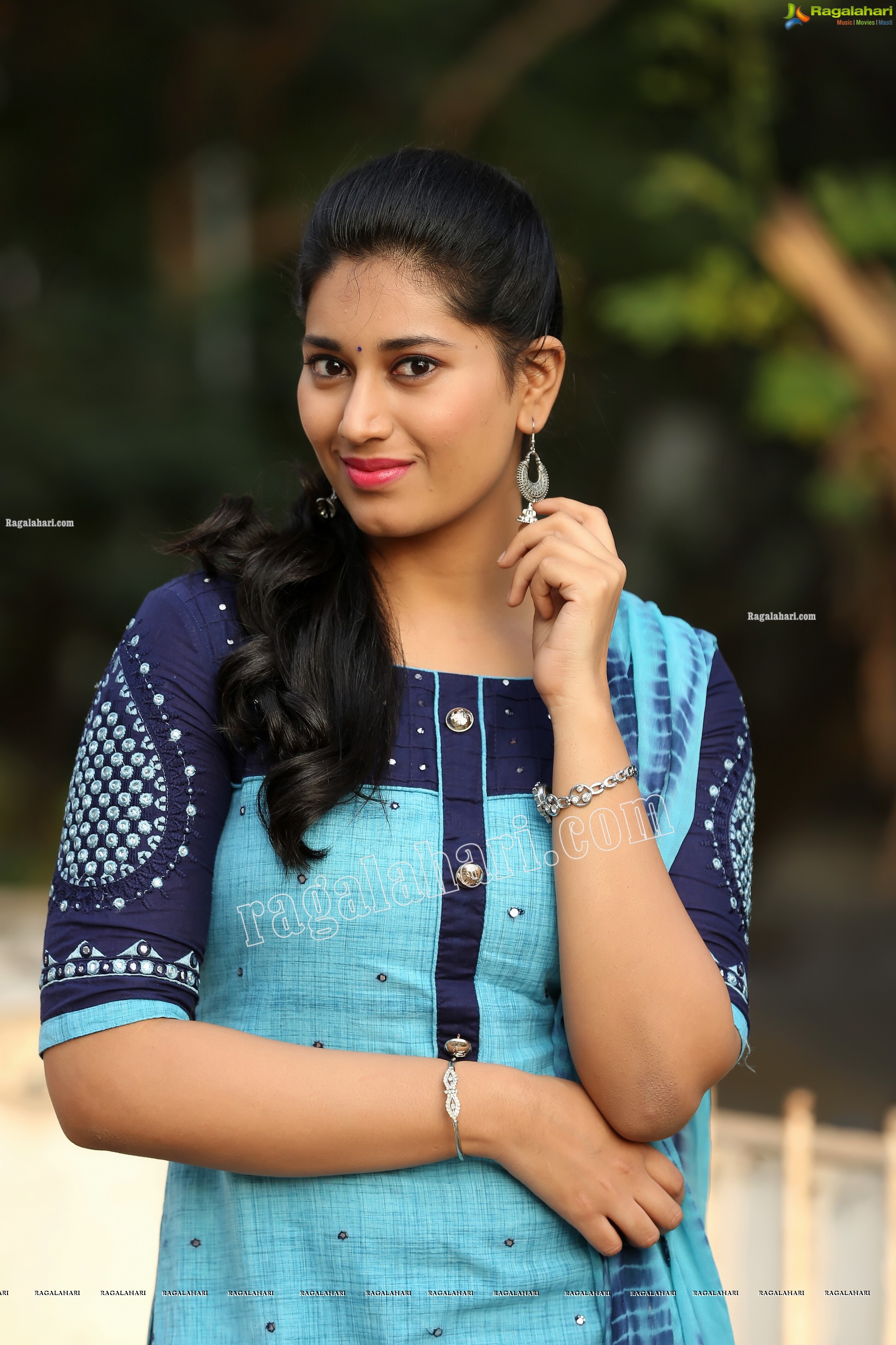 Akhila Ram in Blue Churidar, Exclusive Photo Shoot