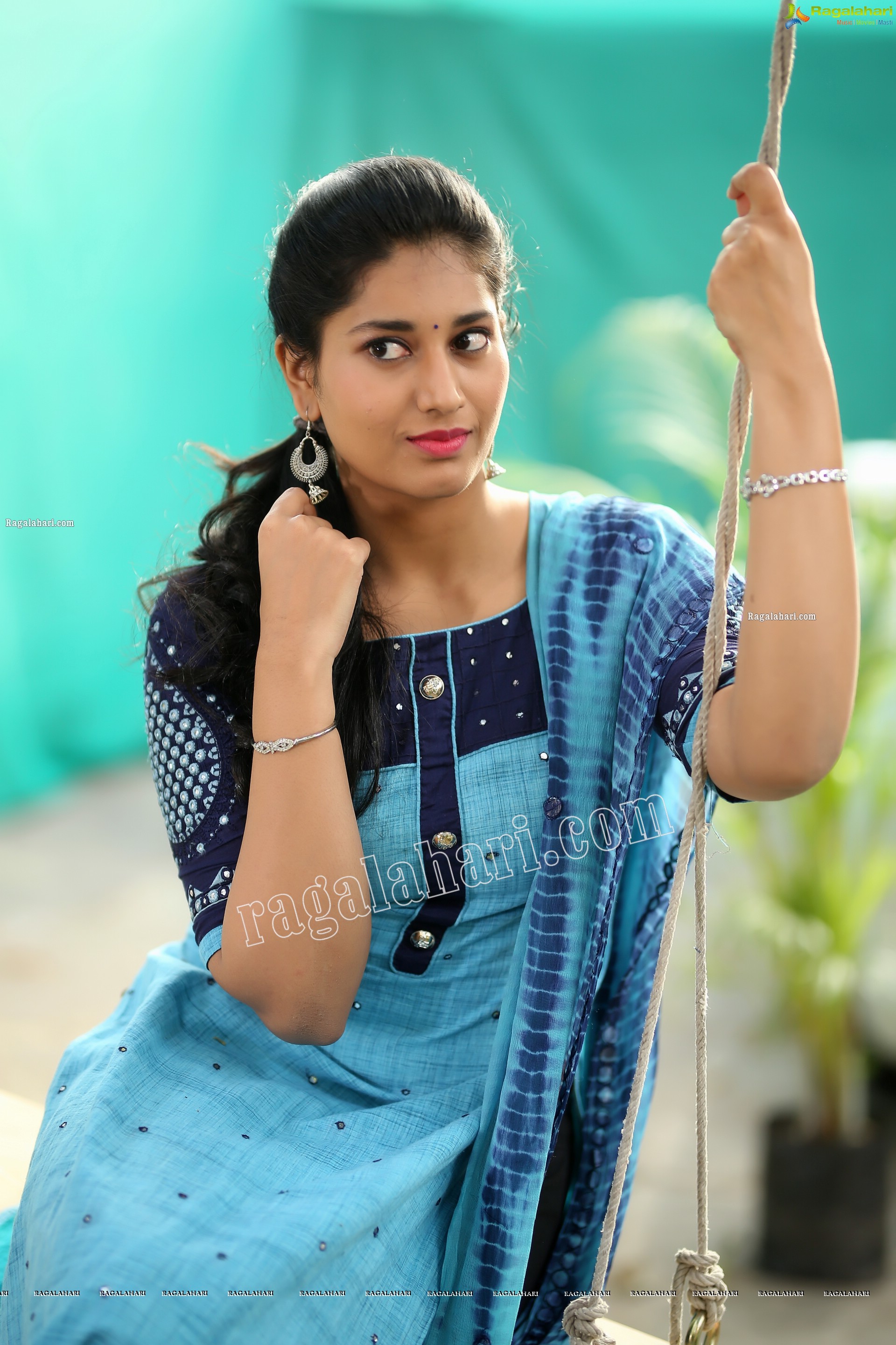 Akhila Ram in Blue Churidar, Exclusive Photo Shoot