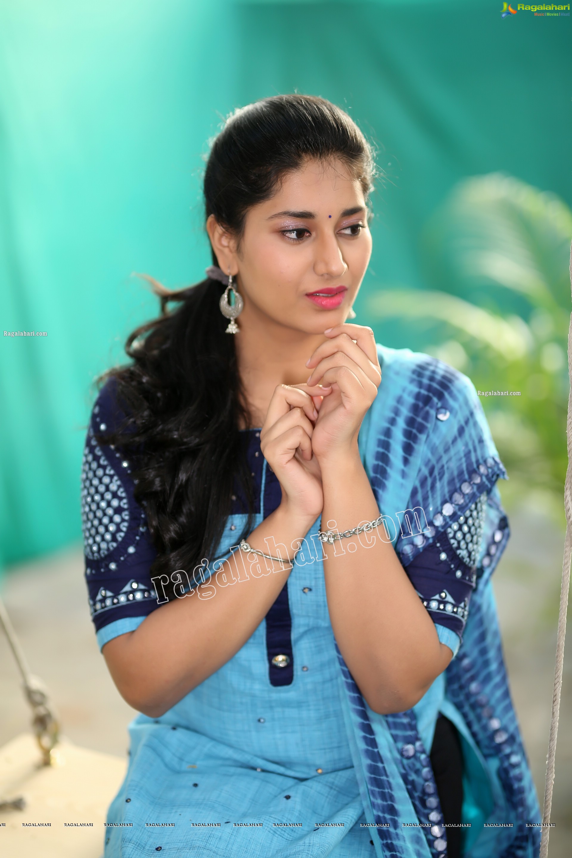 Akhila Ram in Blue Churidar, Exclusive Photo Shoot