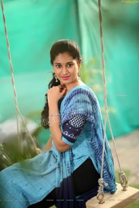 Akhila Ram in Blue Churidar Exclusive Photo Shoot