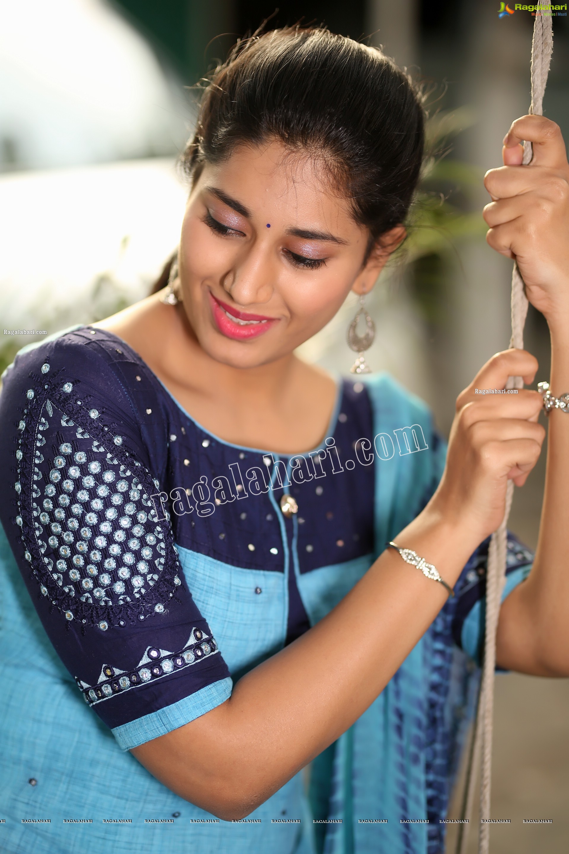 Akhila Ram in Blue Churidar, Exclusive Photo Shoot