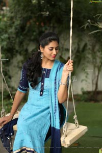 Akhila Ram in Blue Churidar Exclusive Photo Shoot