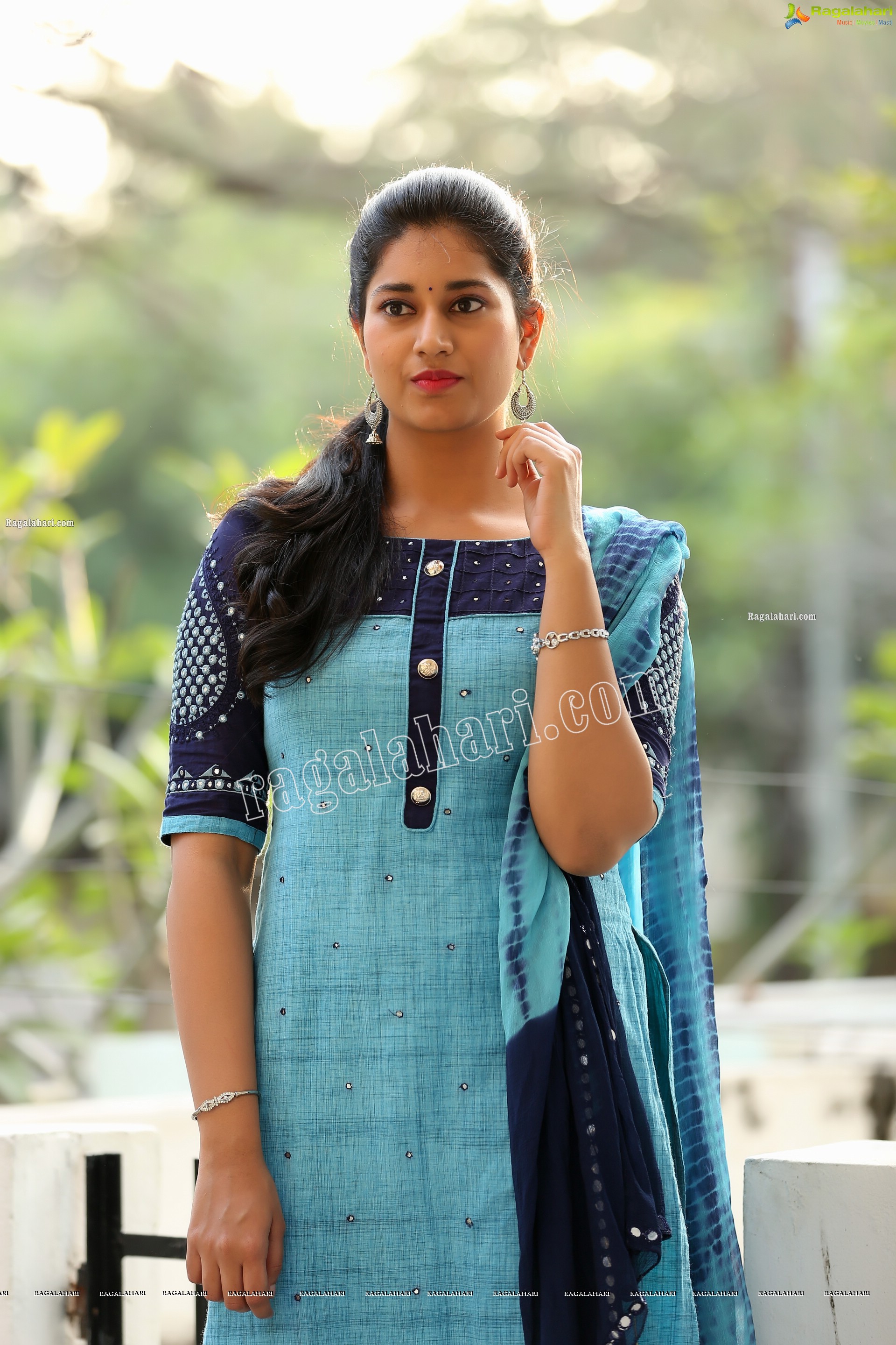 Akhila Ram in Blue Churidar, Exclusive Photo Shoot