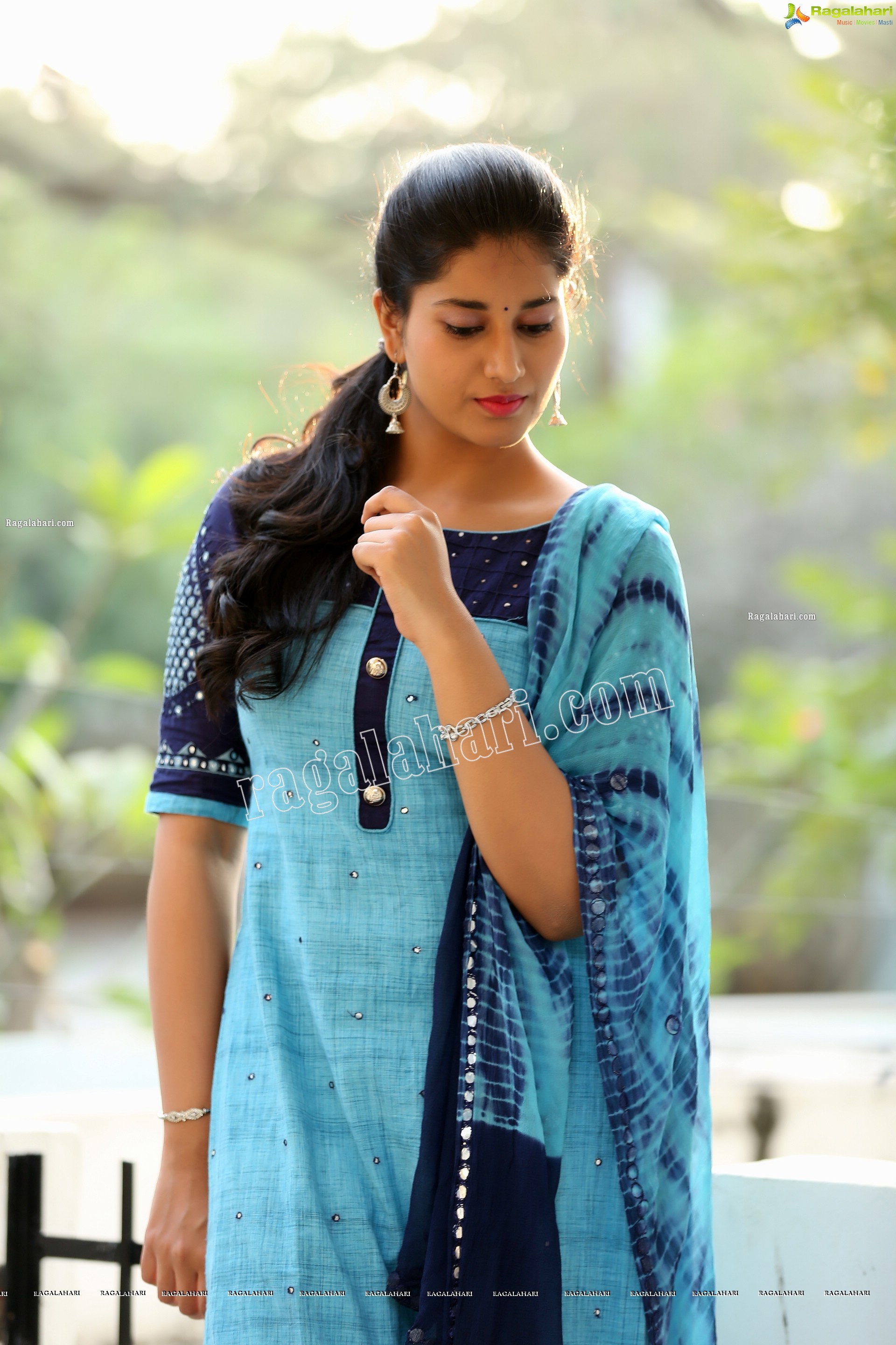 Akhila Ram in Blue Churidar, Exclusive Photo Shoot