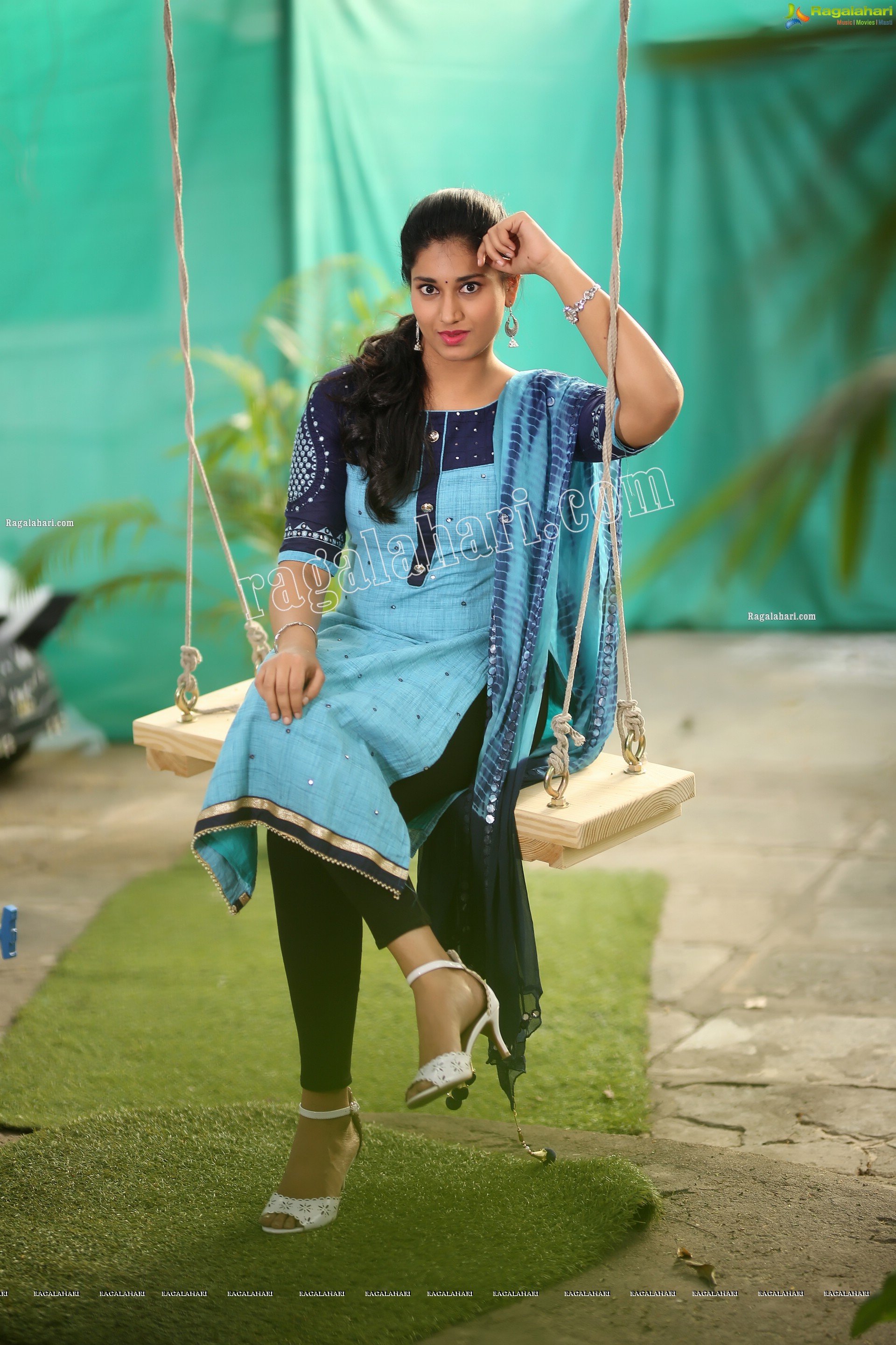 Akhila Ram in Blue Churidar, Exclusive Photo Shoot