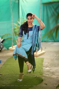 Akhila Ram in Blue Churidar Exclusive Photo Shoot