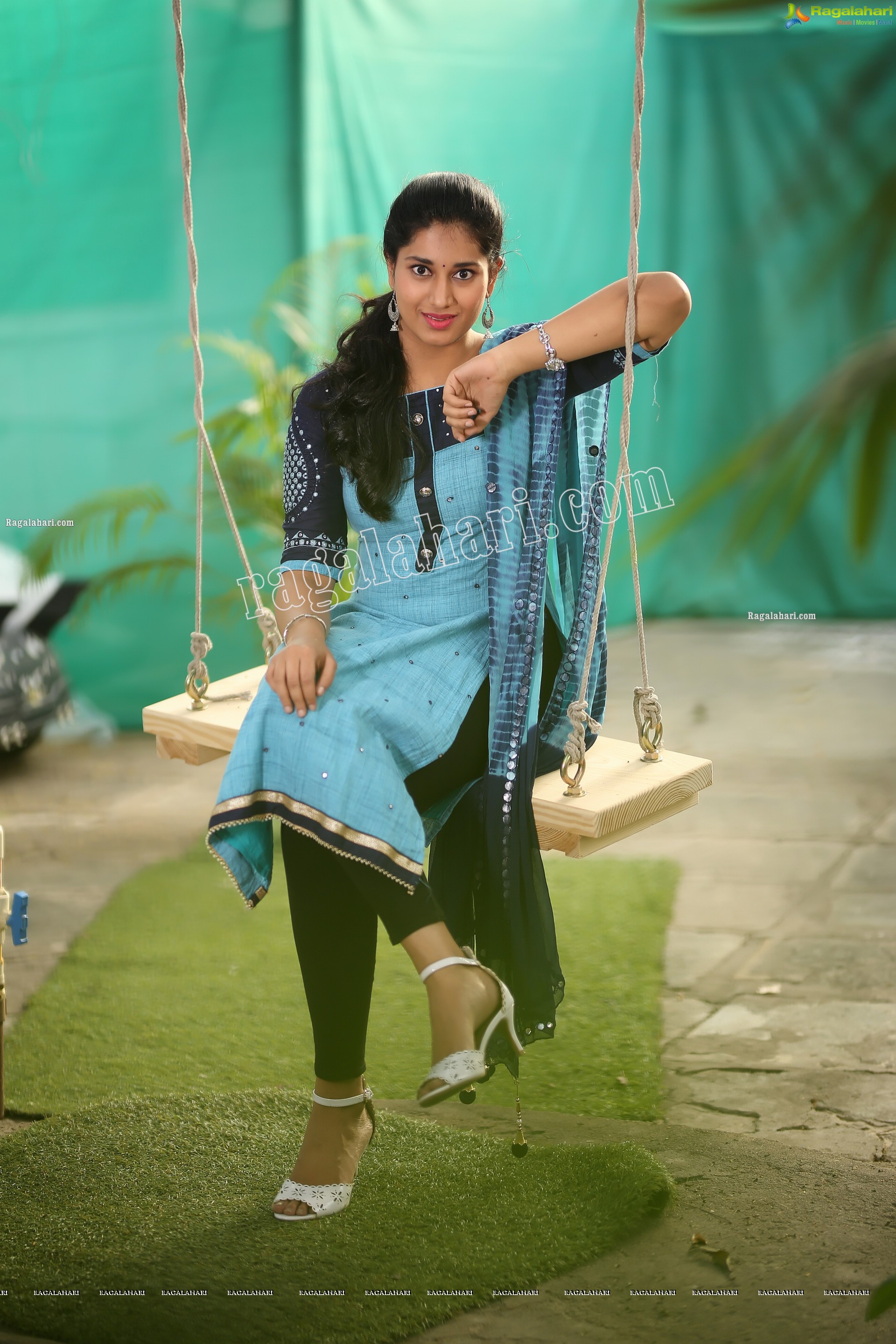 Akhila Ram in Blue Churidar, Exclusive Photo Shoot