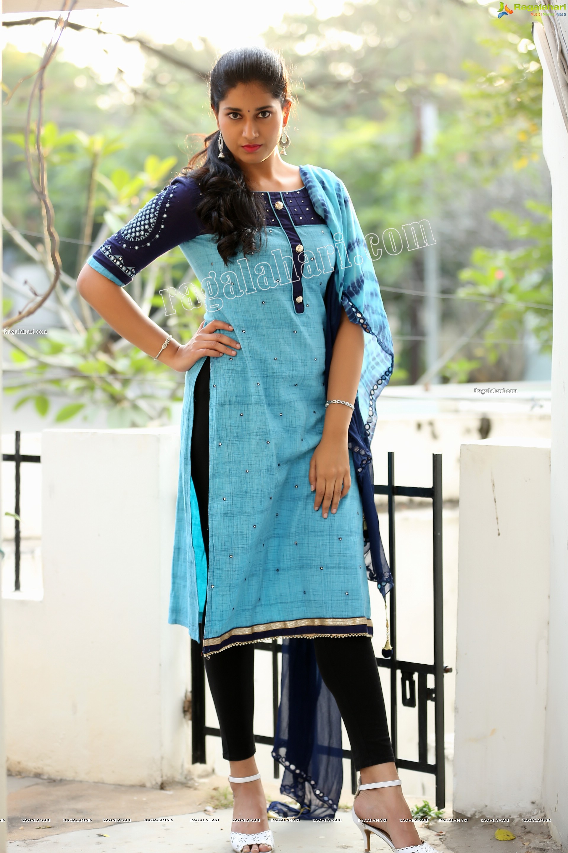 Akhila Ram in Blue Churidar, Exclusive Photo Shoot