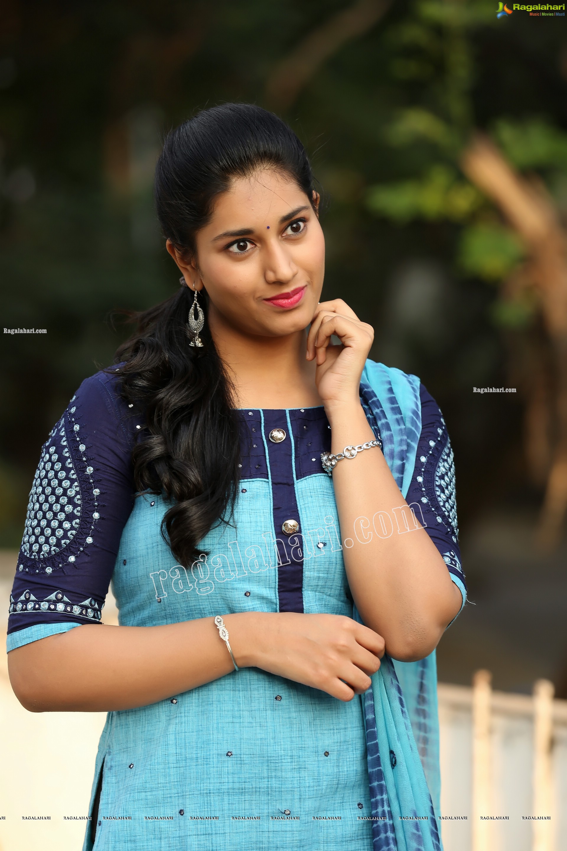 Akhila Ram in Blue Churidar, Exclusive Photo Shoot