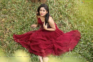 Deepa Umapathy in Red Spaghetti Strap Knot Front Dress