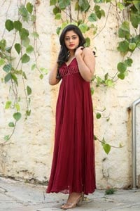 Deepa Umapathy in Red Spaghetti Strap Knot Front Dress