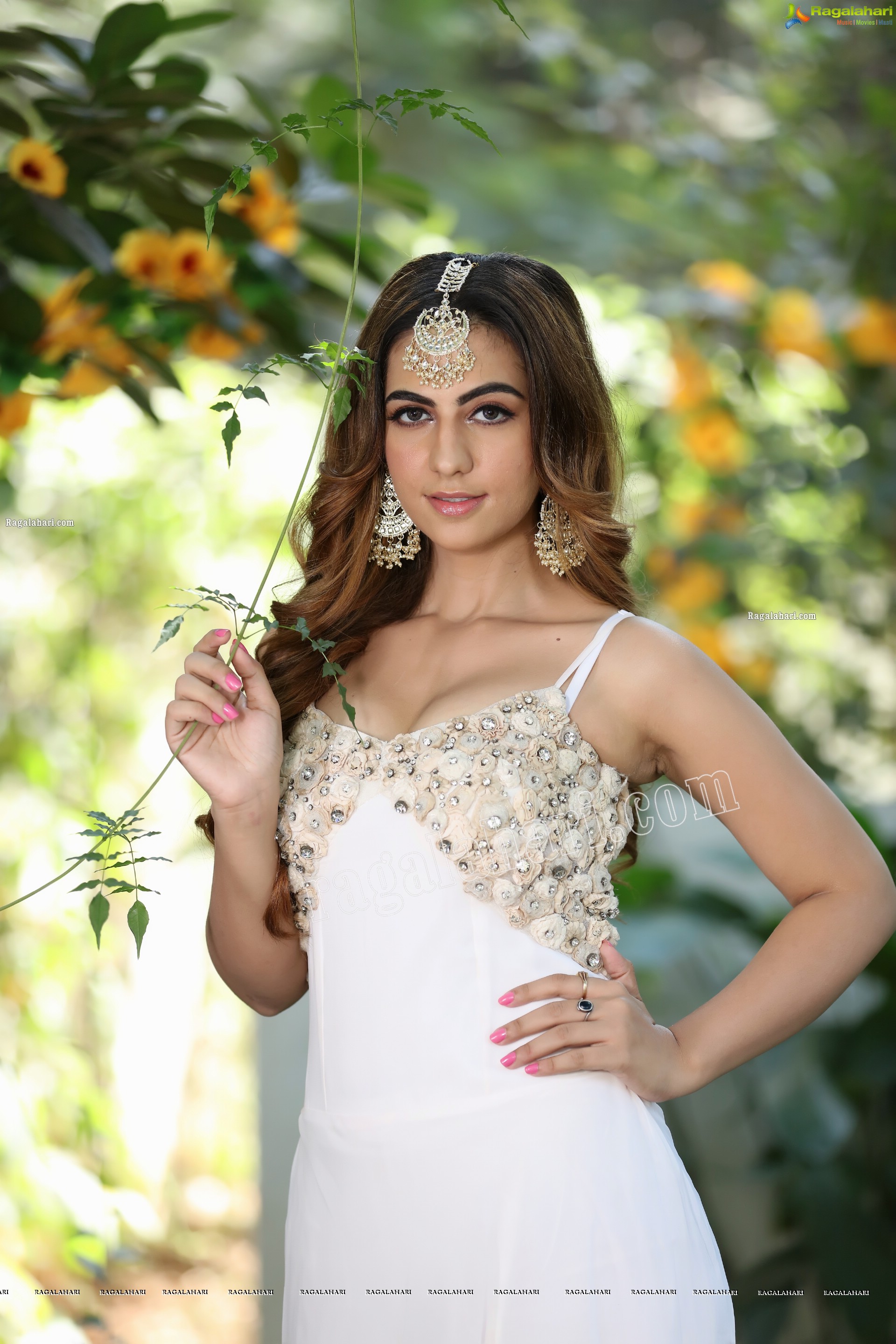 Harshita Panwar in White Prom Dress With High Slit, Exclusive Photo Shoot