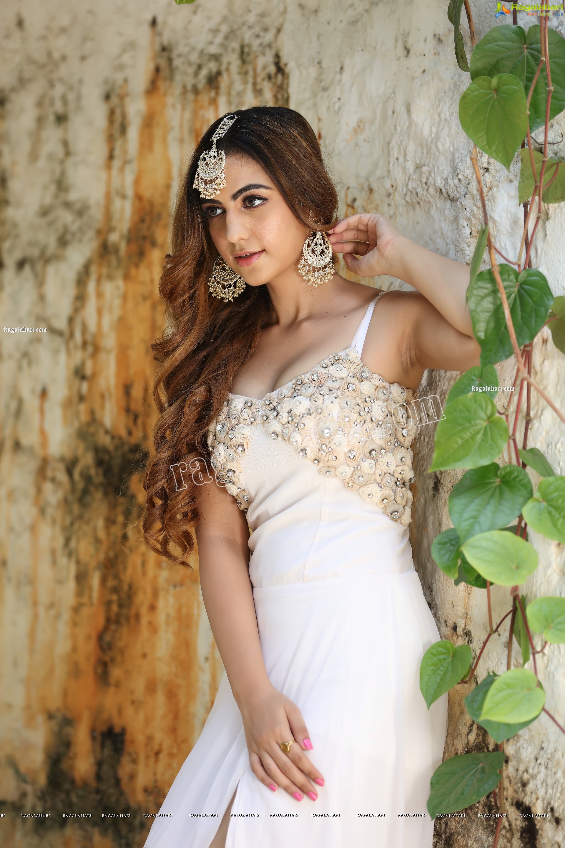 Harshita Panwar in White Prom Dress With High Slit, Exclusive Photo Shoot