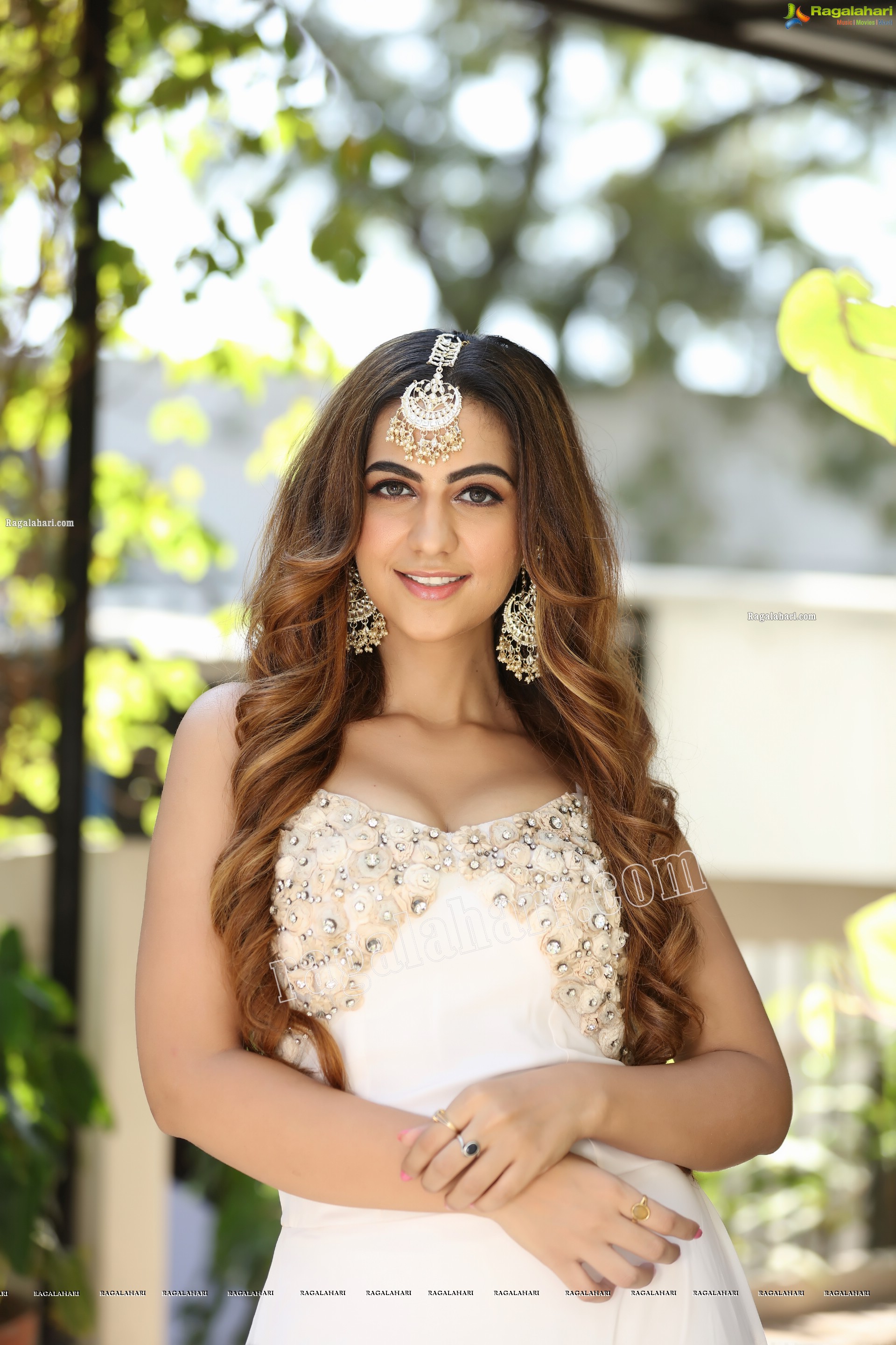 Harshita Panwar in White Prom Dress With High Slit, Exclusive Photo Shoot