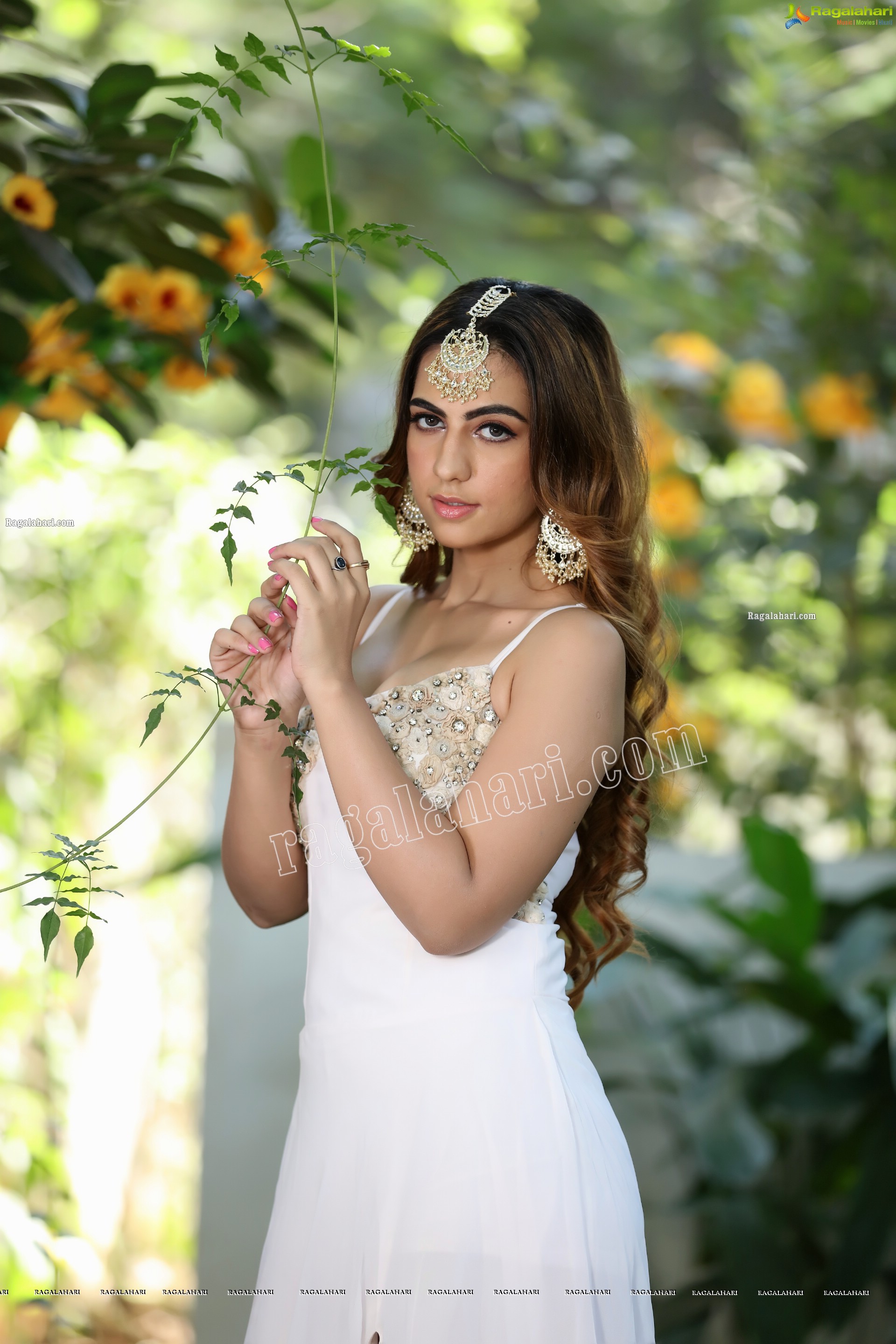 Harshita Panwar in White Prom Dress With High Slit, Exclusive Photo Shoot