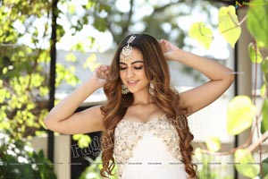 Harshita Panwar in White Prom Dress With High Slit