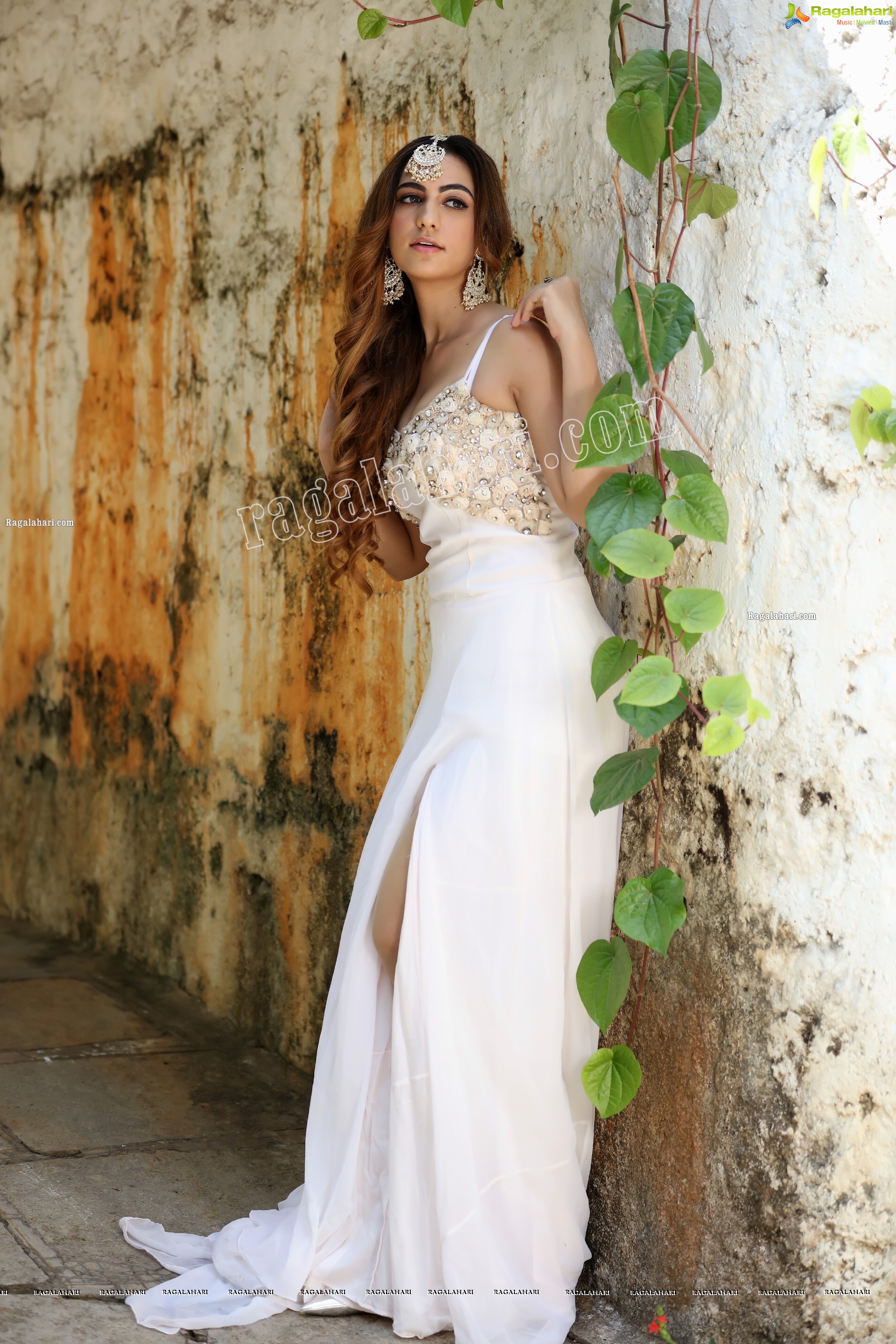 Harshita Panwar in White Prom Dress With High Slit, Exclusive Photo Shoot