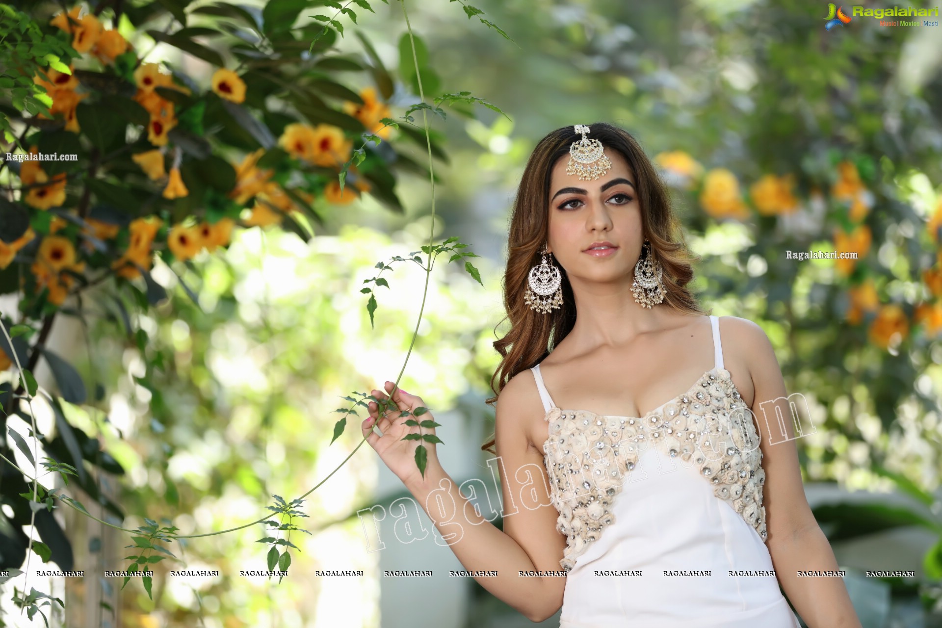 Harshita Panwar in White Prom Dress With High Slit, Exclusive Photo Shoot