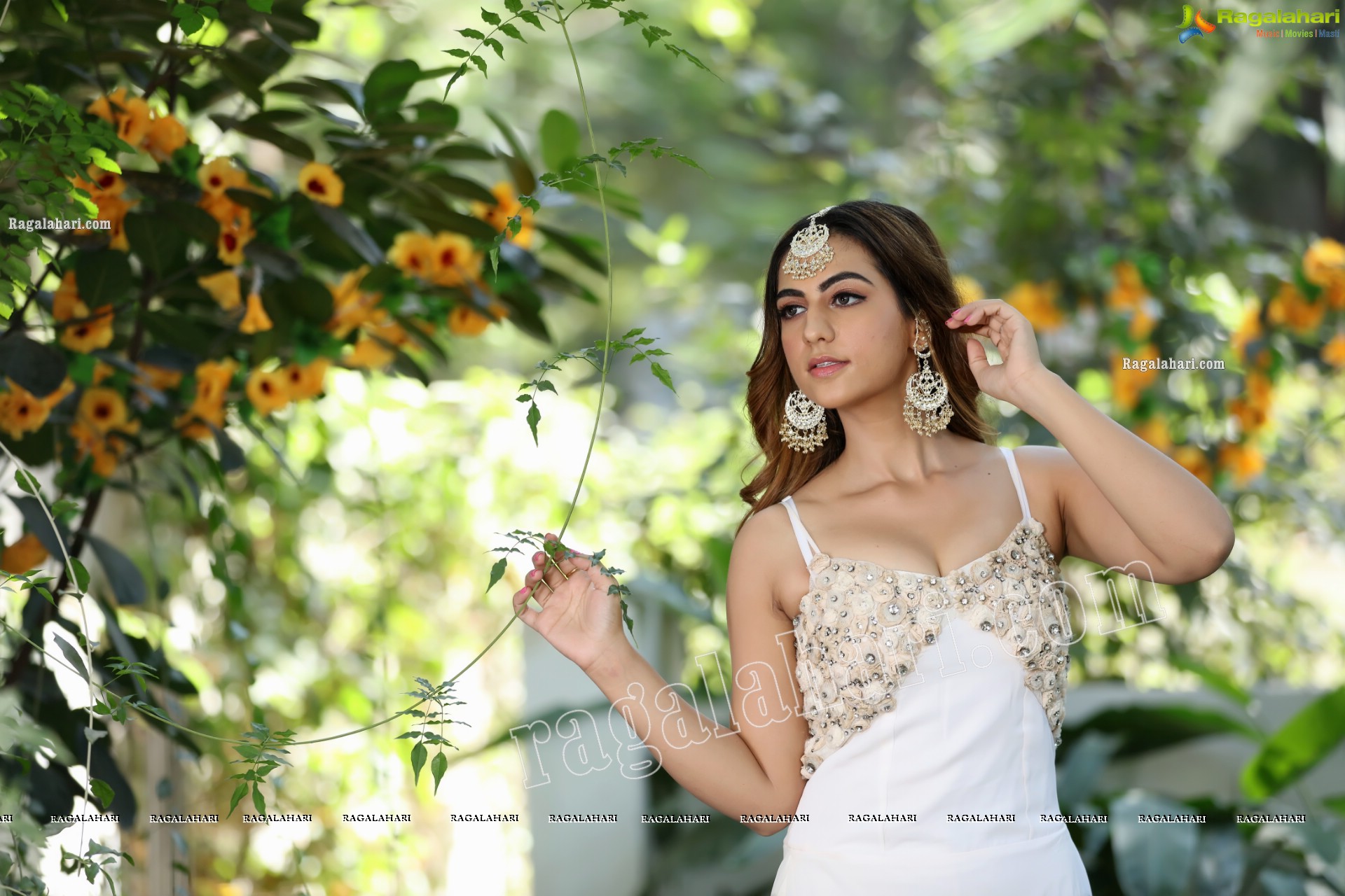 Harshita Panwar in White Prom Dress With High Slit, Exclusive Photo Shoot