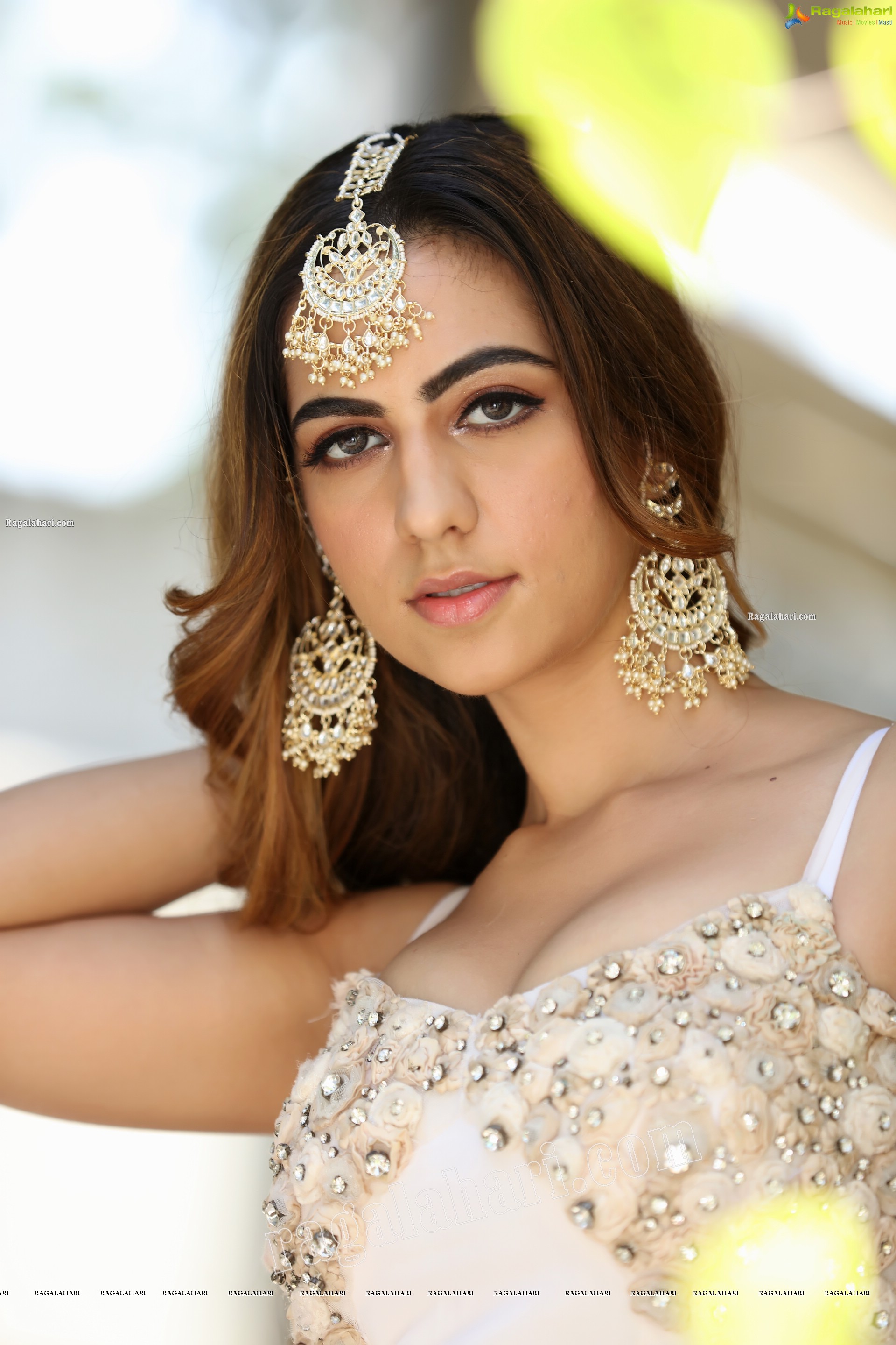 Harshita Panwar in White Prom Dress With High Slit, Exclusive Photo Shoot