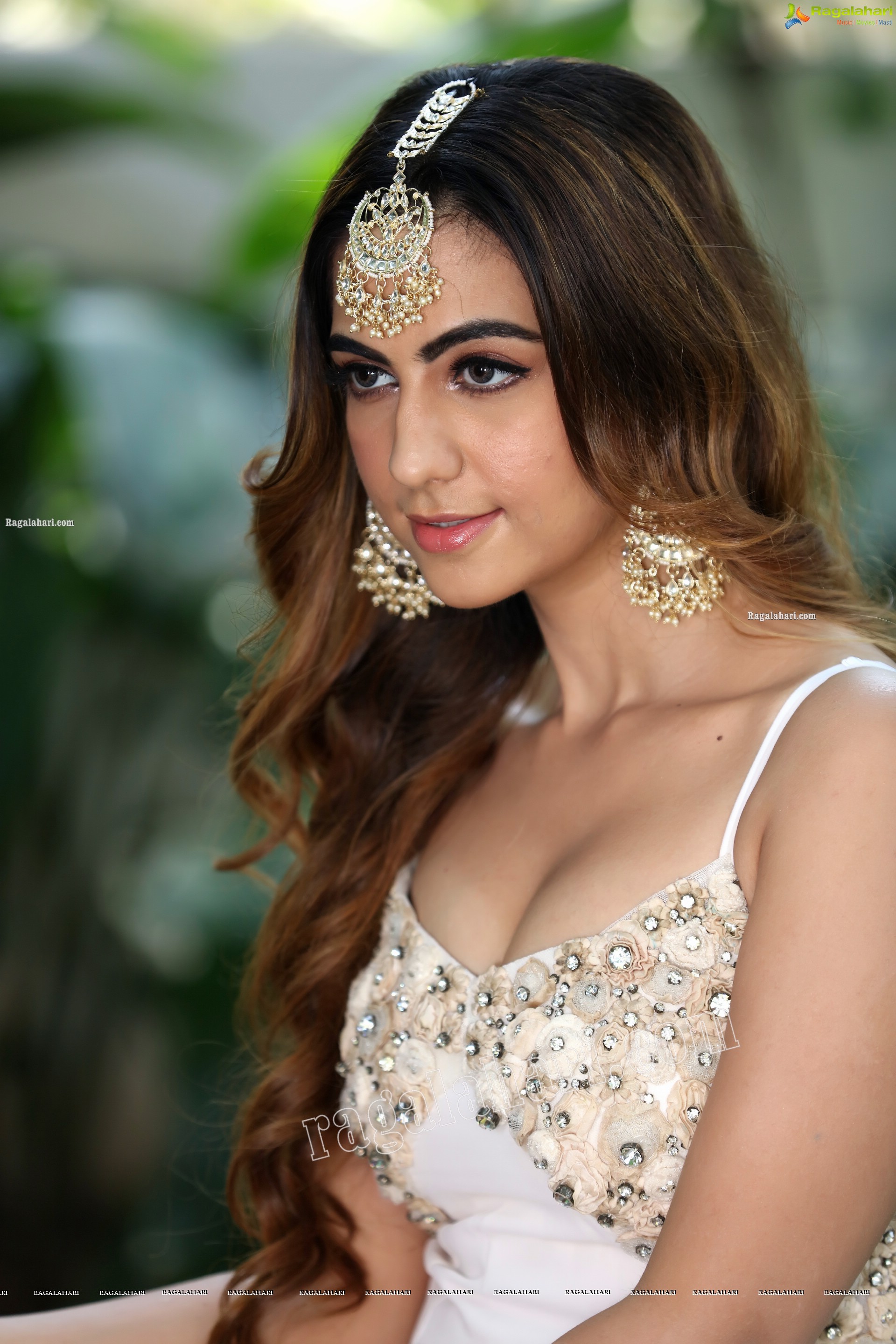 Harshita Panwar in White Prom Dress With High Slit, Exclusive Photo Shoot