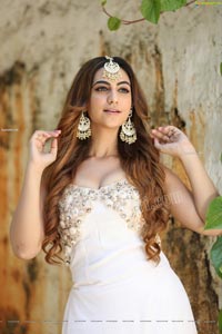 Harshita Panwar in White Prom Dress With High Slit