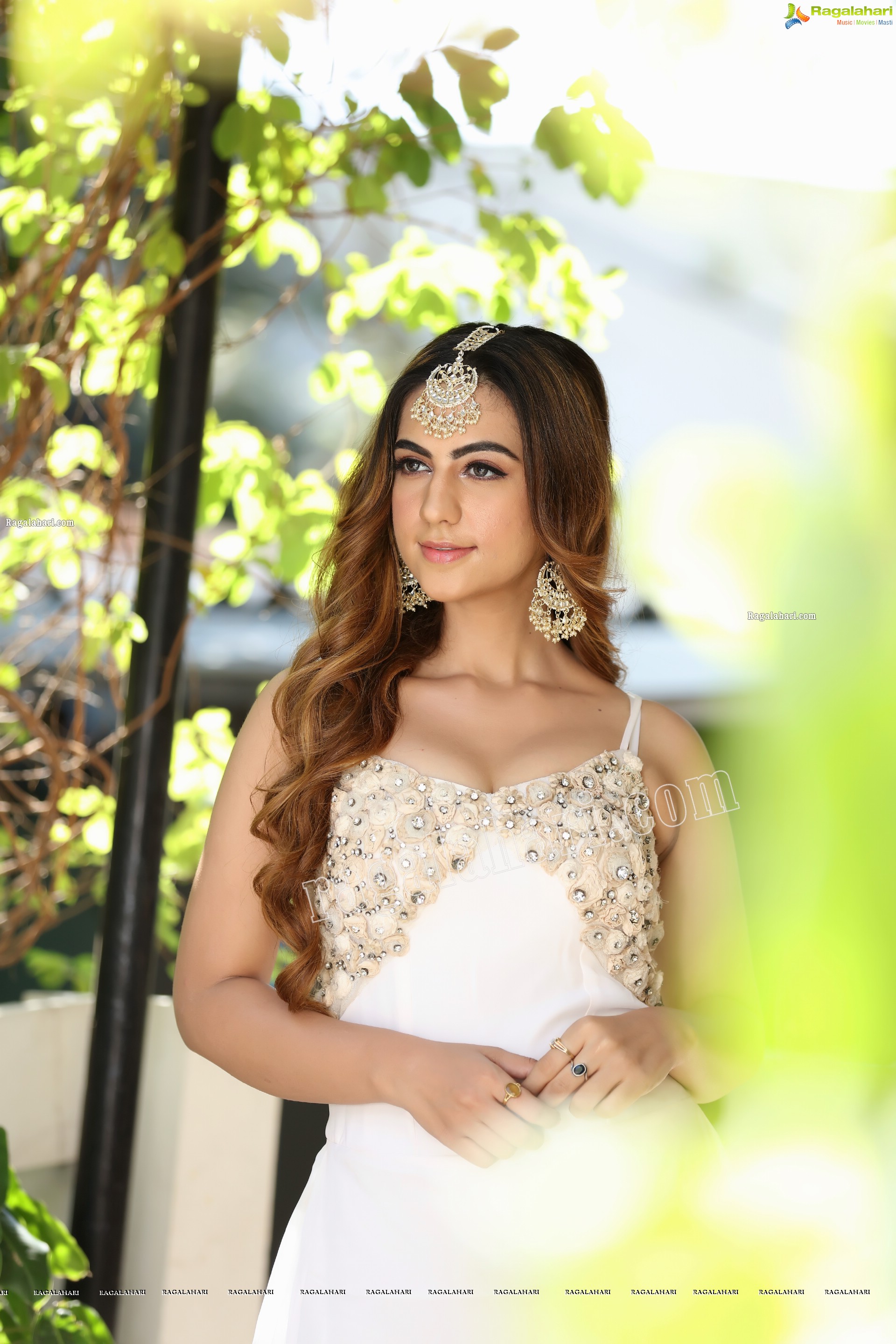 Harshita Panwar in White Prom Dress With High Slit, Exclusive Photo Shoot