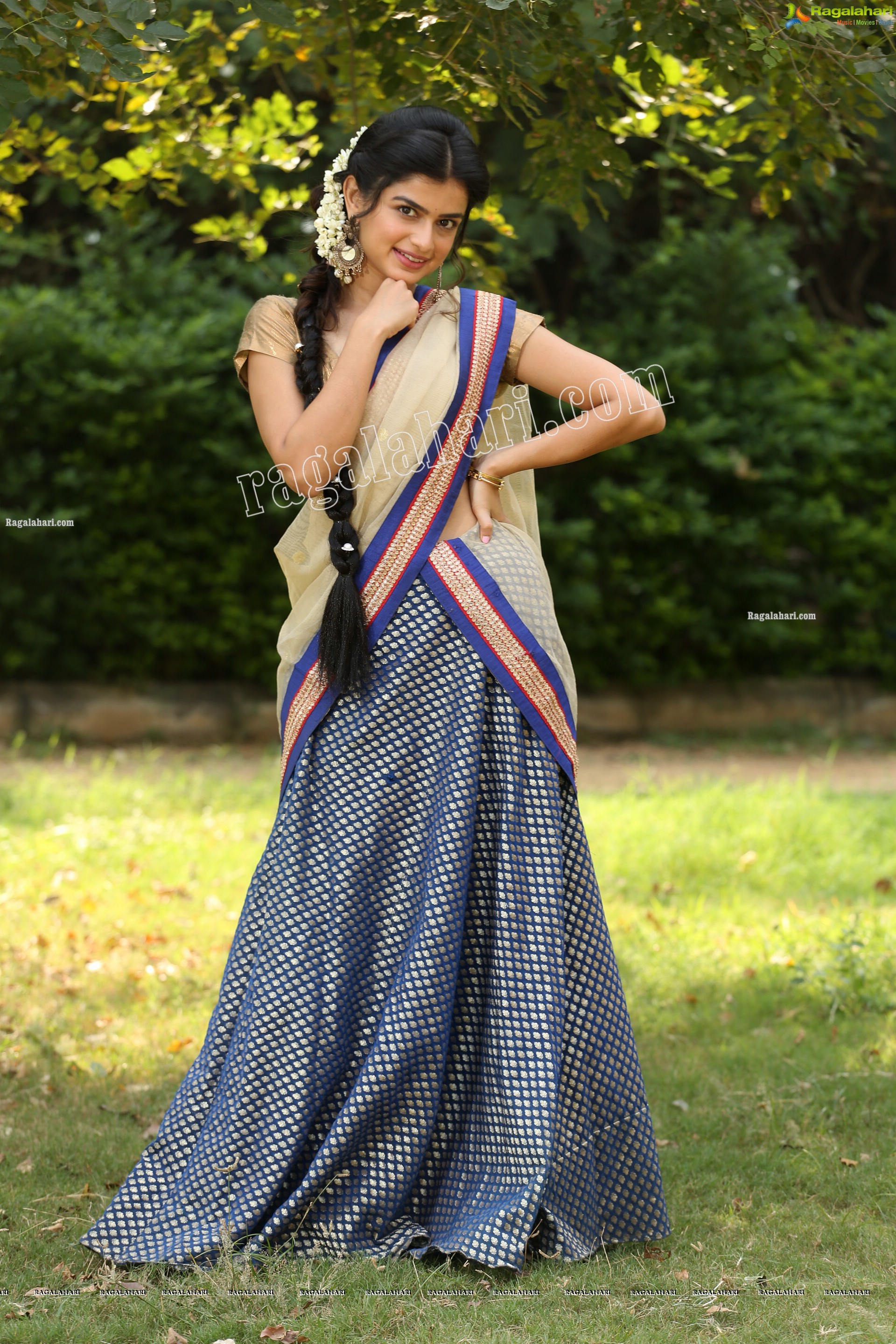 Hemal Ingle in Dark Blue Lehenga Choli Exclusive Photo Shoot