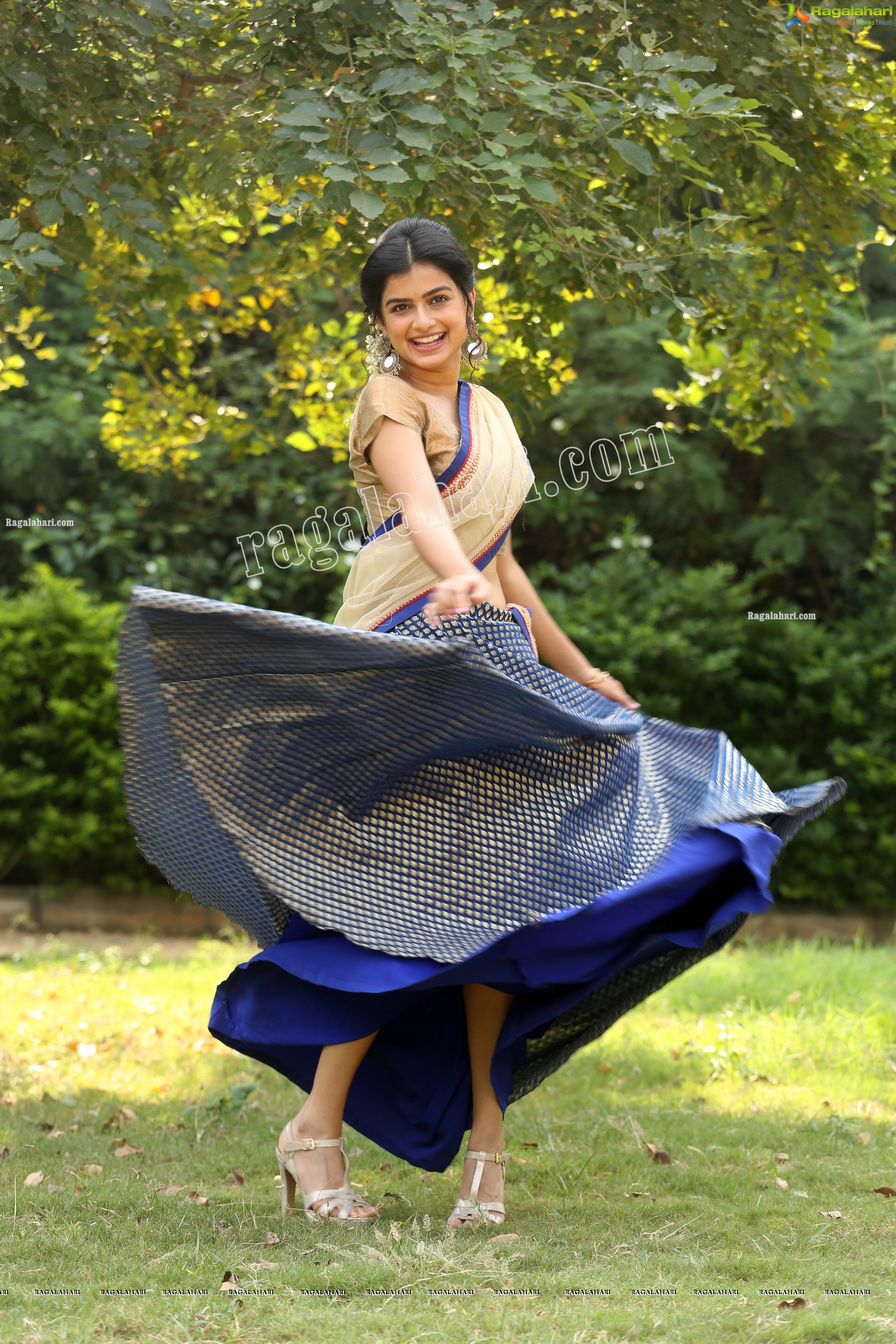 Hemal Ingle in Dark Blue Lehenga Choli Exclusive Photo Shoot