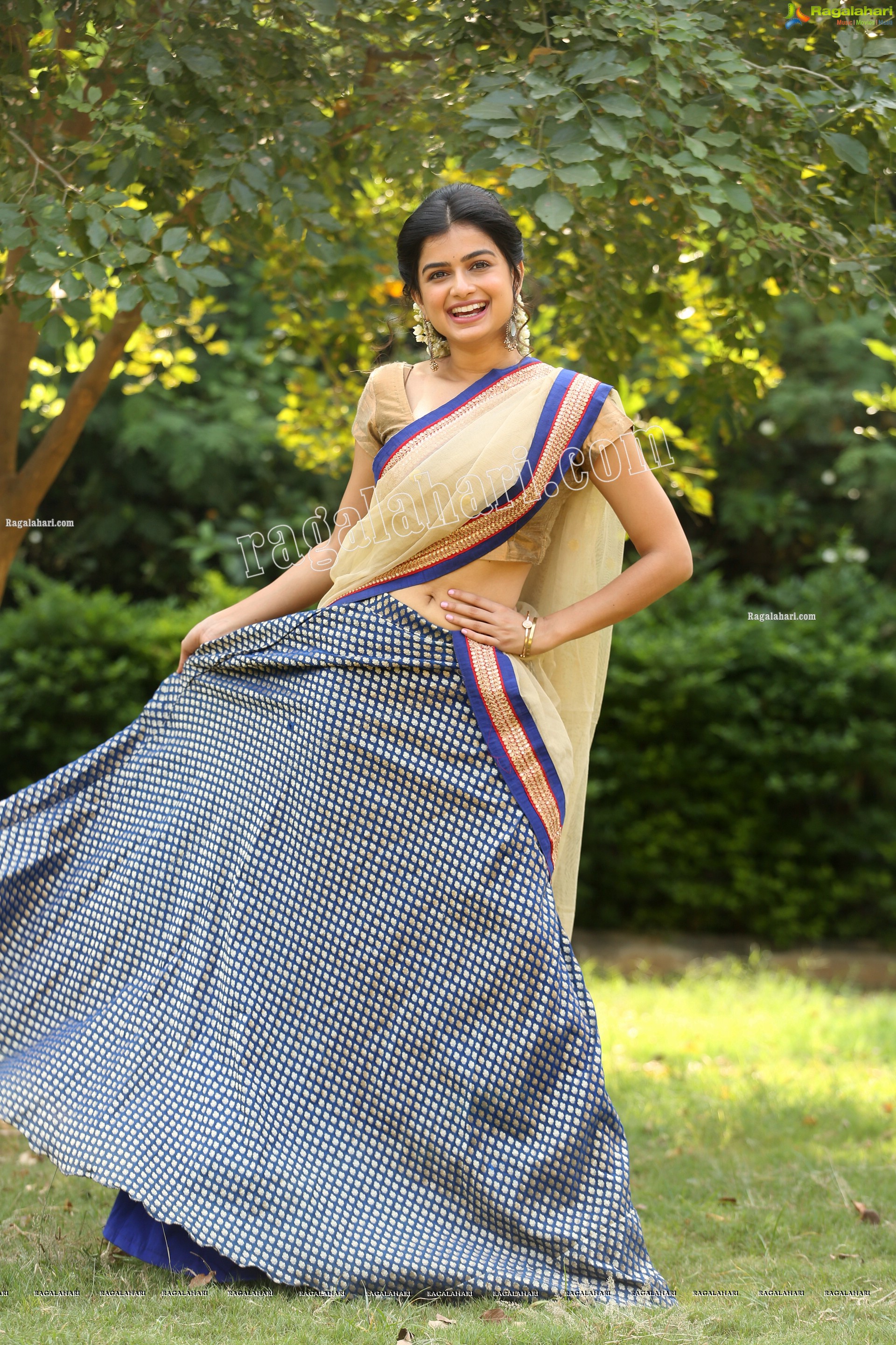 Hemal Ingle in Dark Blue Lehenga Choli Exclusive Photo Shoot