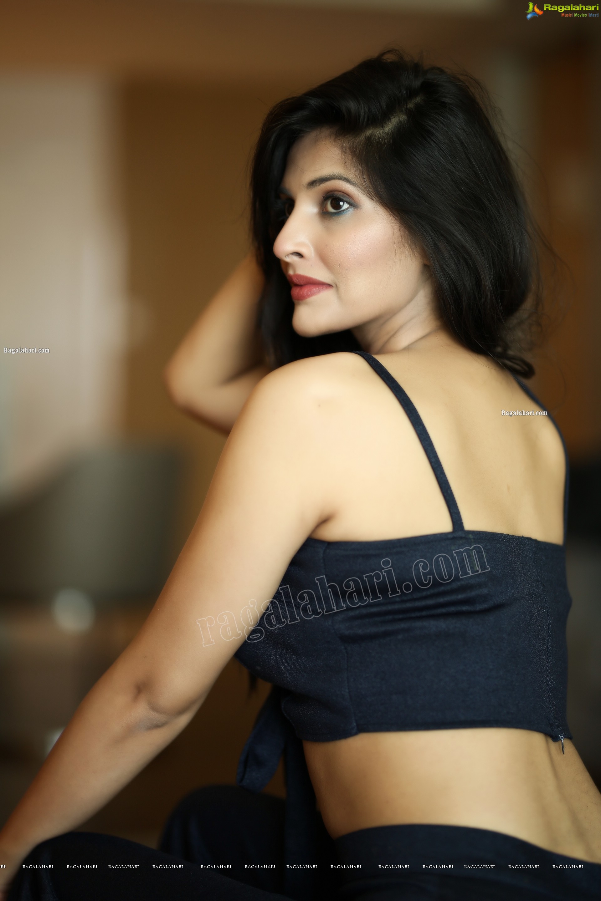 Khyati Sharma Tie Front Spaghetti Strap Crop Top and Pants, Exclusive Photo Shoot