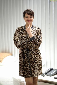 Saloni Aswani in Cheetah Print Dress Exclusive