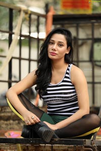 Tueeshaa in Black & White Striped Tank Top Exclusive Shoot