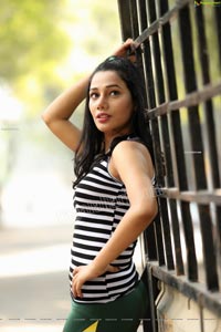 Tueeshaa in Black & White Striped Tank Top Exclusive Shoot