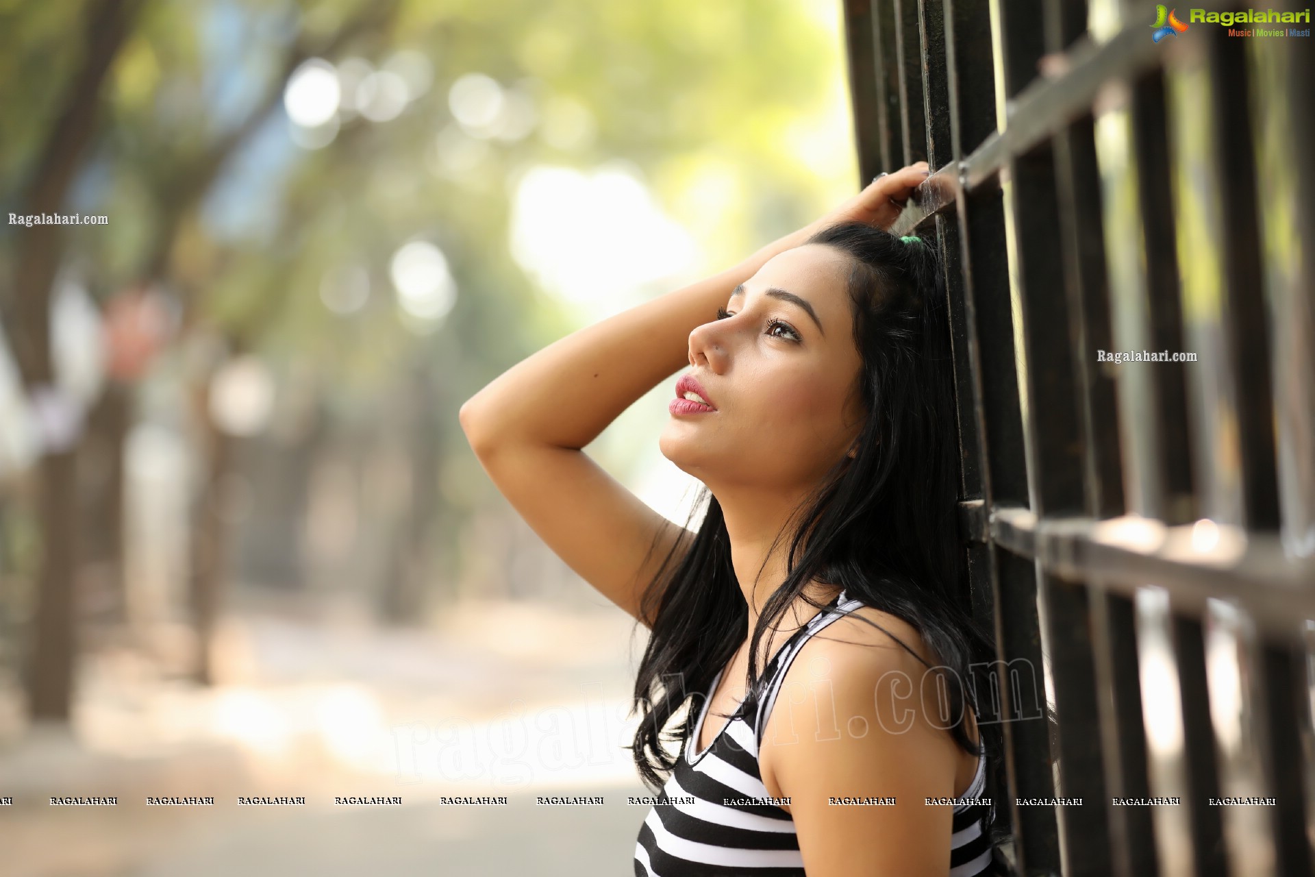 Tueeshaa in Black & White Striped Tank Top Exclusive Photo Shoot