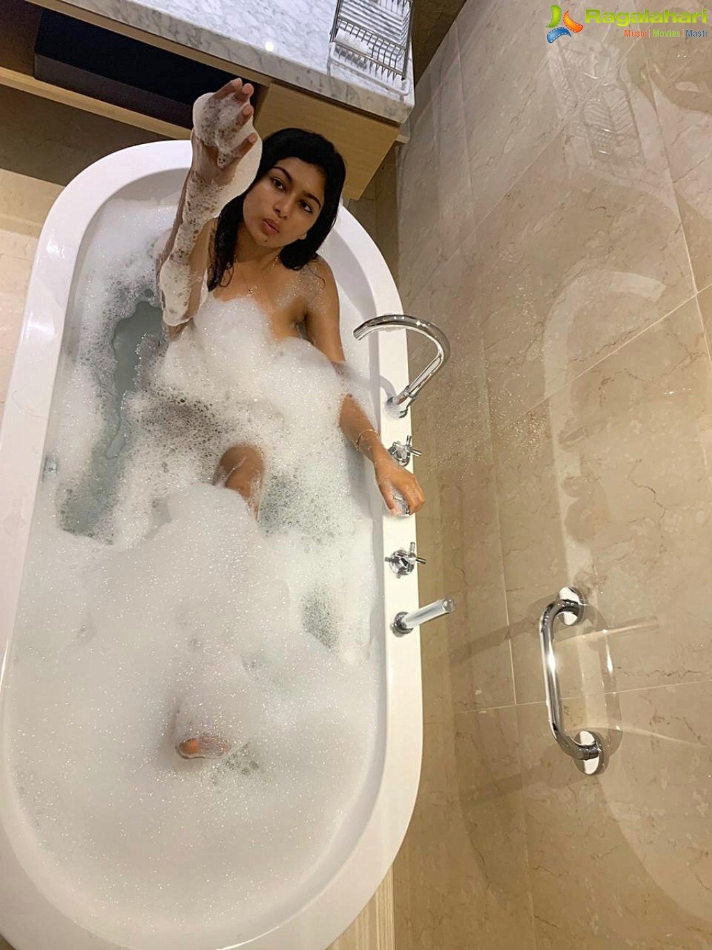 Akshatha Srinivas Taking Bubble Bath, Photo Gallery