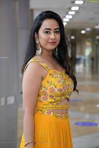 Ameeksha Pawar HD Stills in Yellow Designer Lehenga