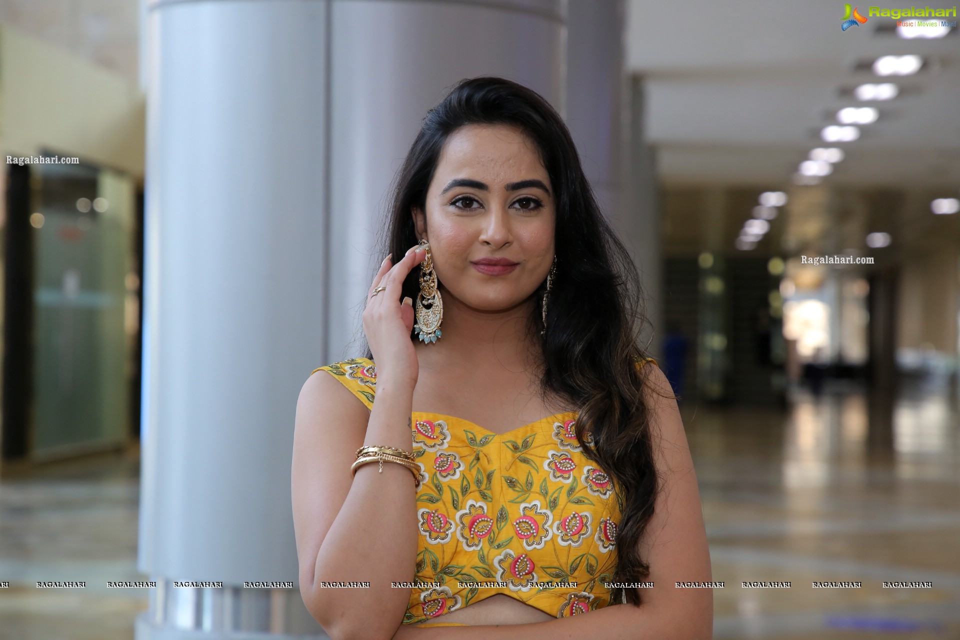 Ameeksha Pawar in Yellow Designer Lehenga, HD Photo Gallery