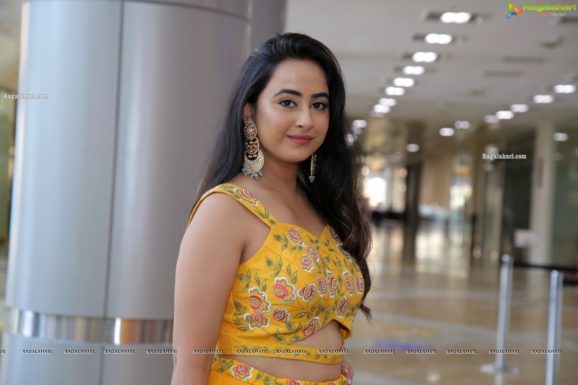 Ameeksha Pawar in Yellow Designer Lehenga, HD Photo Gallery