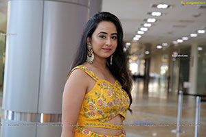 Ameeksha Pawar HD Stills in Yellow Designer Lehenga