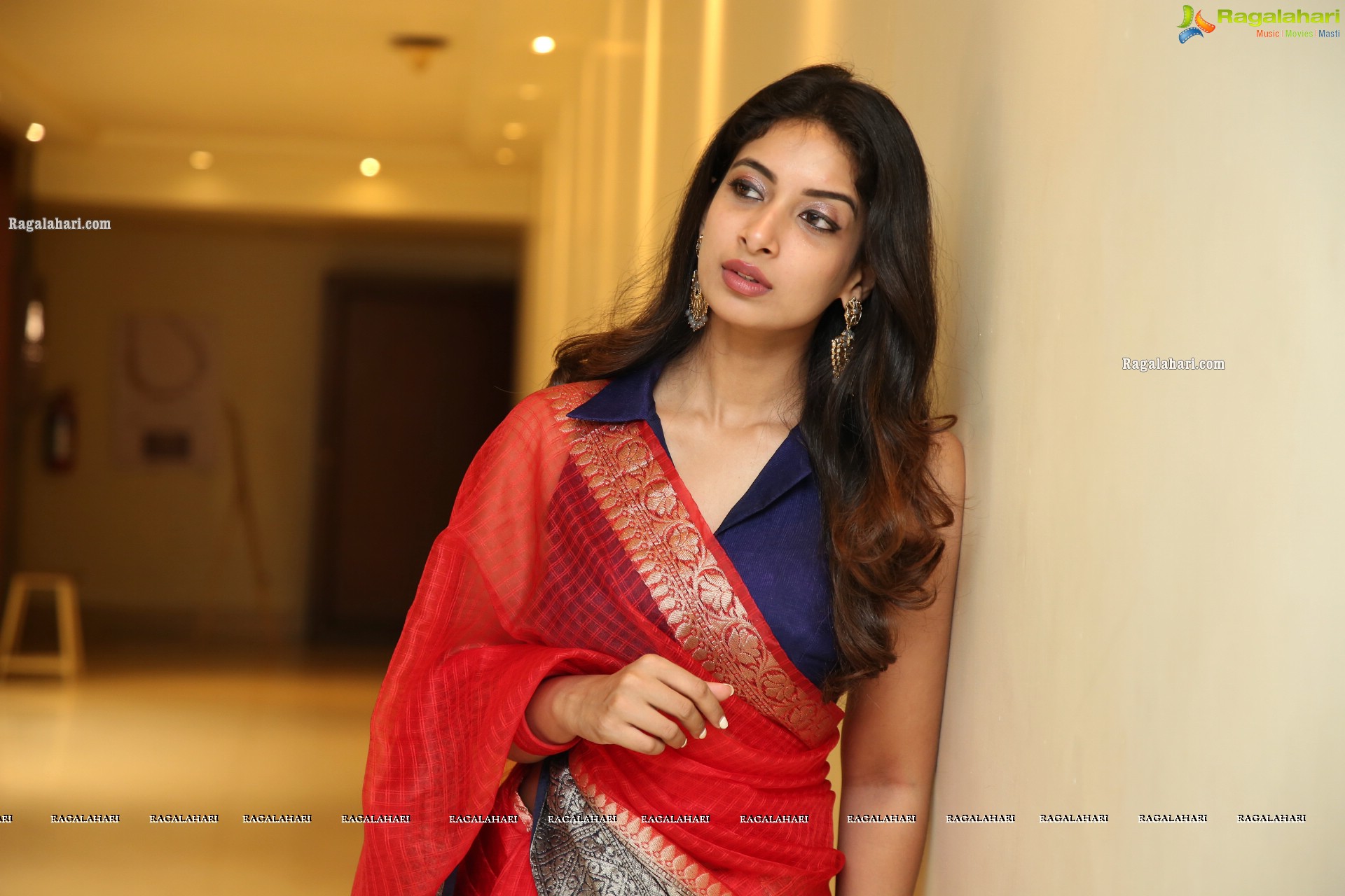 Archana Ravi in Beautiful Red Saree, HD Photo Gallery