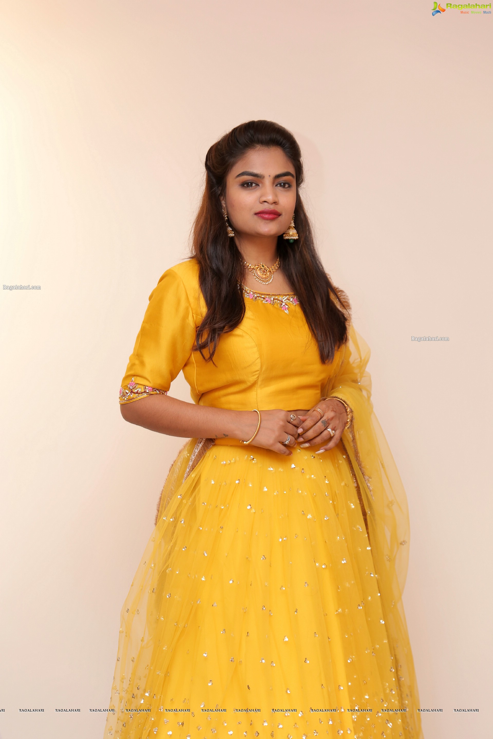 Model Madhu in Yellow Lehenga Choli, HD Photo Gallery