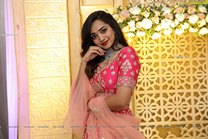 Saanve Megghana in Pink Embellished Lehenga Choli