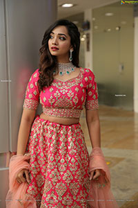 Saanve Megghana in Pink Embellished Lehenga Choli