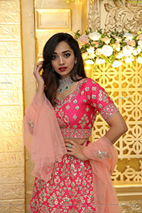 Saanve Megghana in Pink Embellished Lehenga Choli