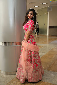 Saanve Megghana in Pink Embellished Lehenga Choli