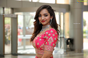 Saanve Megghana in Pink Embellished Lehenga Choli