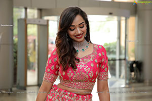 Saanve Megghana in Pink Embellished Lehenga Choli